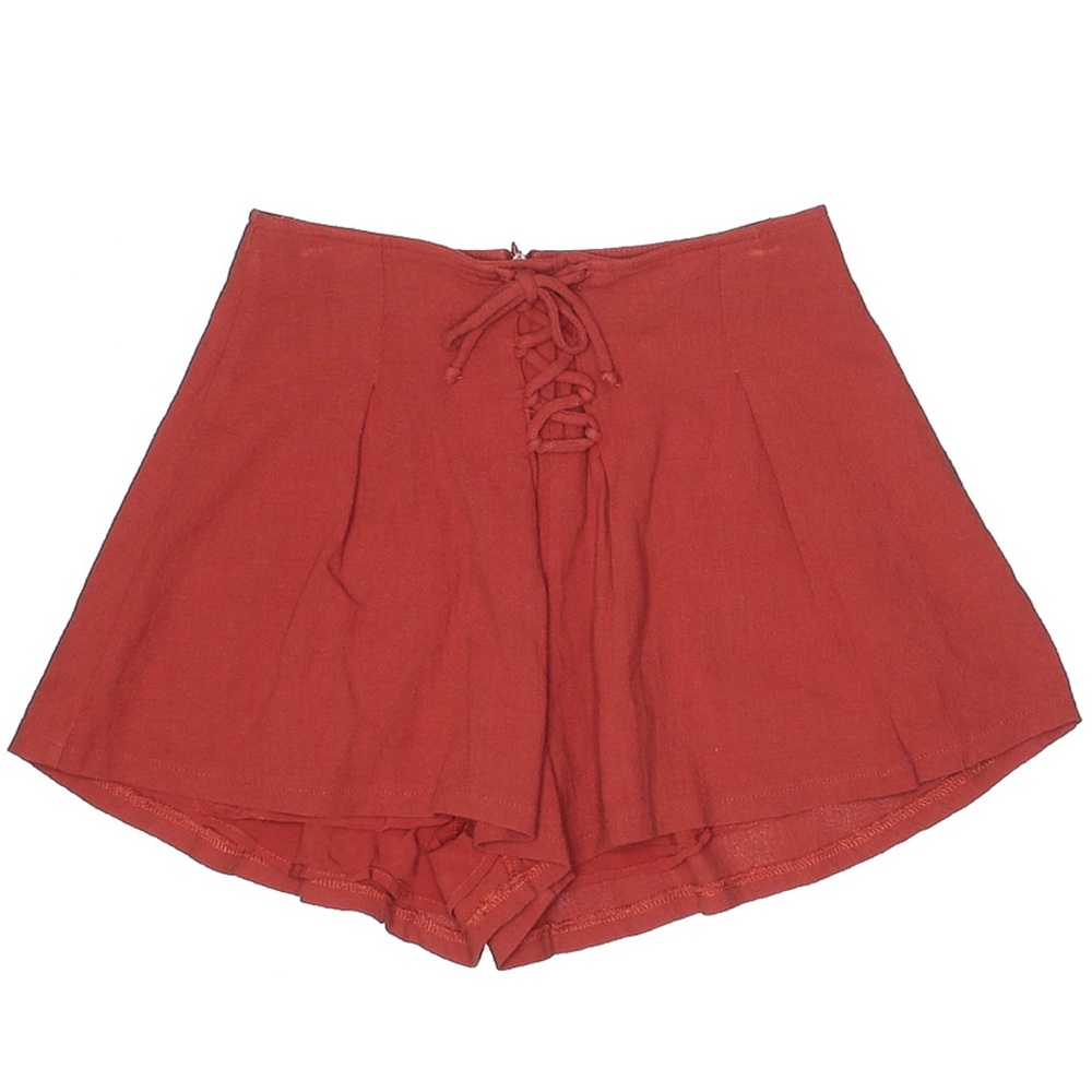 Orange Flowy Shorts